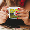 Buzzing Bee Espresso Cup - 6oz (Double Shot) LIFESTYLE (Woman hands cropped)