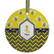 Buzzing Bee Frosted Glass Ornament - Round