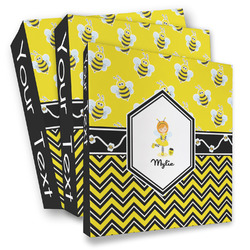 Buzzing Bee 3 Ring Binder - Full Wrap (Personalized)