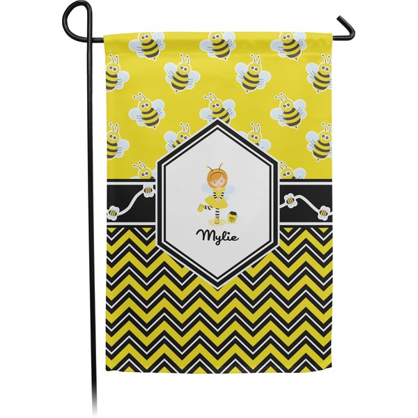 Custom Buzzing Bee Small Garden Flag - Double Sided w/ Name or Text