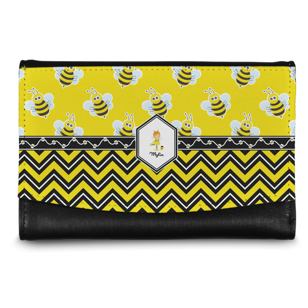 Custom Buzzing Bee Genuine Leather Women's Wallet - Small (Personalized)