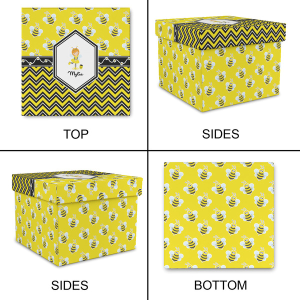 Buzzing Bee Gift Boxes with Lid - Canvas Wrapped - Large - Approval