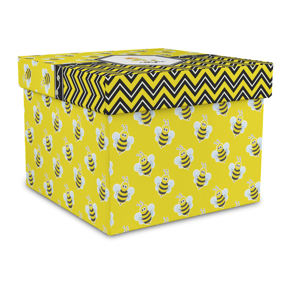 Custom Buzzing Bee Gift Box with Lid - Canvas Wrapped - Large (Personalized)