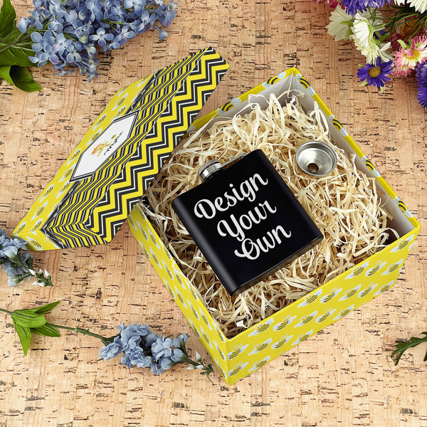 Buzzing Bee Gift Boxes with Lid - Canvas Wrapped - Large - In Context