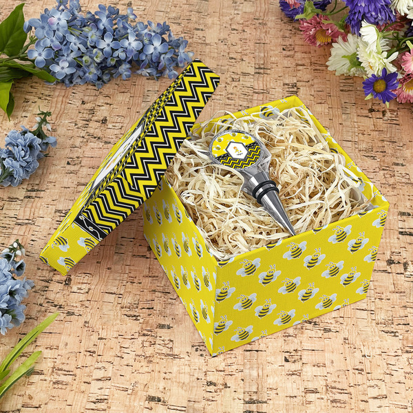 Buzzing Bee Gift Boxes with Lid - Canvas Wrapped - Medium - In Context