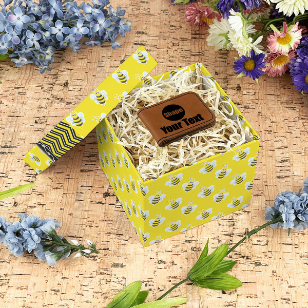 Buzzing Bee Gift Boxes with Lid - Canvas Wrapped - Small - In Context