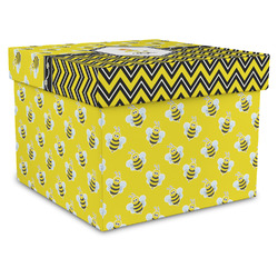 Buzzing Bee Gift Box with Lid - Canvas Wrapped - X-Large (Personalized)