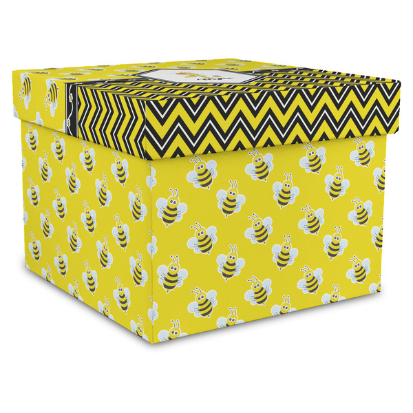 Custom Buzzing Bee Gift Box with Lid - Canvas Wrapped - X-Large (Personalized)