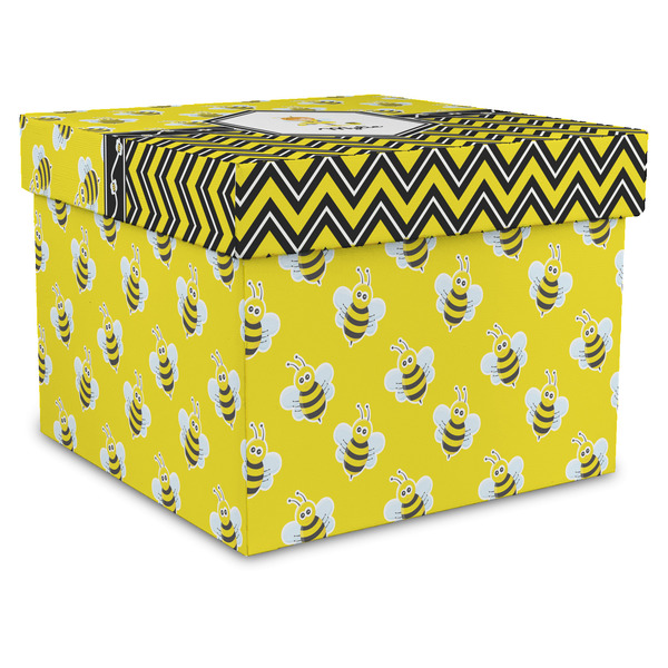 Custom Buzzing Bee Gift Box with Lid - Canvas Wrapped - XX-Large (Personalized)