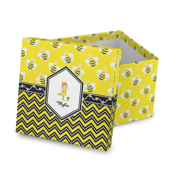 Custom Buzzing Bee Gift Box with Lid - Canvas Wrapped (Personalized)