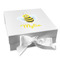 Buzzing Bee Gift Boxes with Magnetic Lid - White - Front