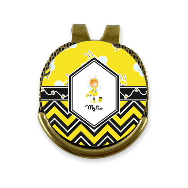 Custom Buzzing Bee Golf Ball Marker - Hat Clip - Gold