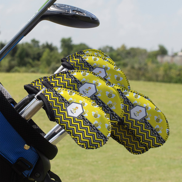 Custom Buzzing Bee Golf Club Iron Cover - Set of 9 (Personalized)
