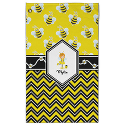 Buzzing Bee Golf Towel - Poly-Cotton Blend w/ Name or Text