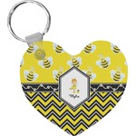 Buzzing Bee Heart Plastic Keychain w/ Name or Text