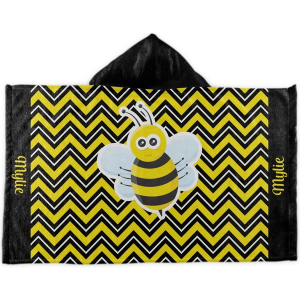 Custom Buzzing Bee Kids Hooded Towel (Personalized)