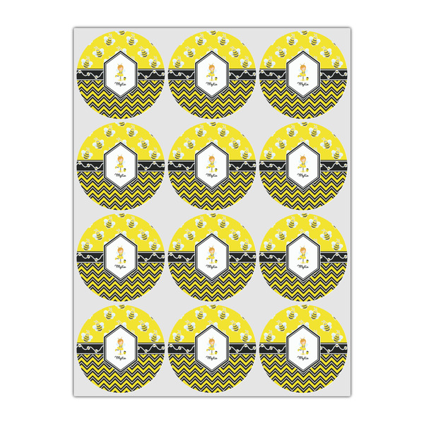 Buzzing Bee Icing Circle - Small - Set of 12