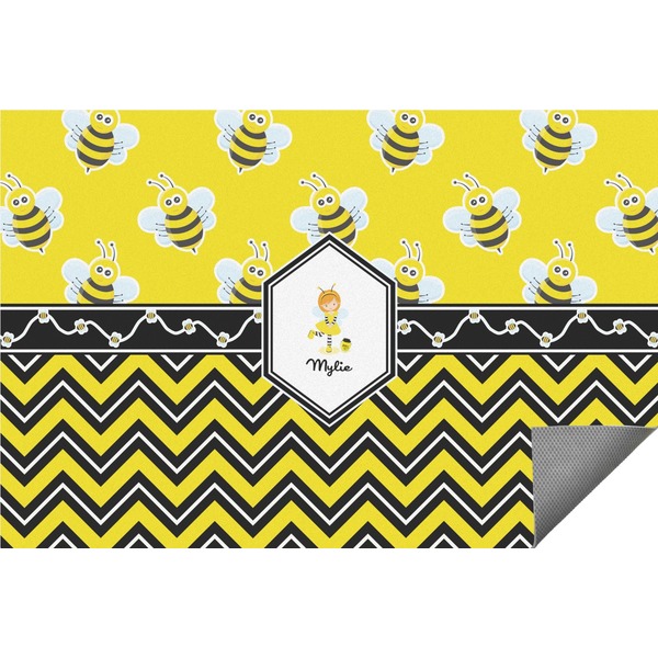 Custom Buzzing Bee Indoor / Outdoor Rug - 3'x5' (Personalized)