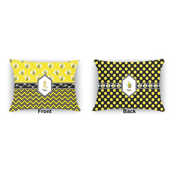 Buzzing Bee  Indoor Rectangular Burlap Pillow (Front and Back)