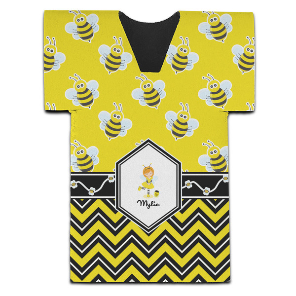 Custom Buzzing Bee Jersey Bottle Cooler (Personalized)