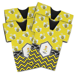 Buzzing Bee Jersey Bottle Cooler - Set of 4 (Personalized)