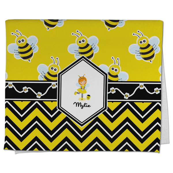 Custom Buzzing Bee Kitchen Towel - Poly Cotton w/ Name or Text