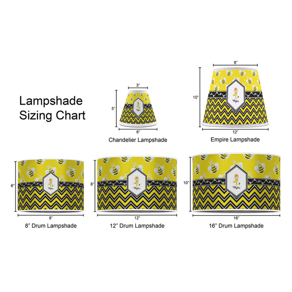 Buzzing Bee Lampshade Sizing Chart