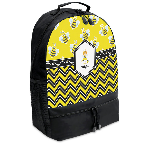 Custom Buzzing Bee Backpacks - Black (Personalized)