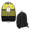 Buzzing Bee Large Backpack - Black - Front & Back View