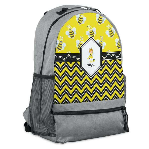 Custom Buzzing Bee Backpack - Grey (Personalized)