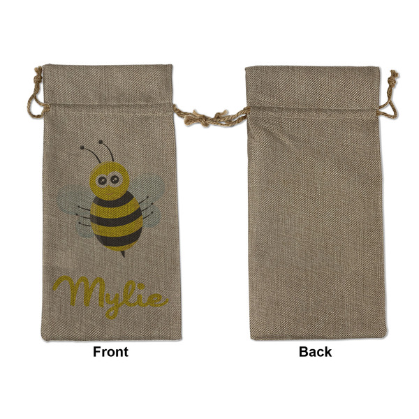 Buzzing Bee Large Burlap Gift Bags - Front Approval