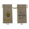 Buzzing Bee Large Burlap Gift Bag - Front & Back (Personalized)