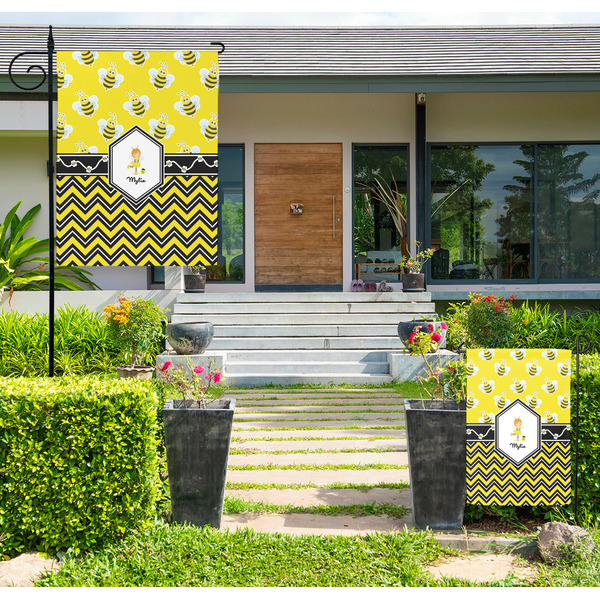 Custom Buzzing Bee Large Garden Flag - Single Sided (Personalized)
