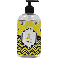 Buzzing Bee Plastic Soap / Lotion Dispenser (16 oz - Large - Black) (Personalized)