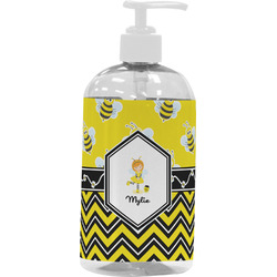 Buzzing Bee Plastic Soap / Lotion Dispenser (16 oz - Large - White) (Personalized)