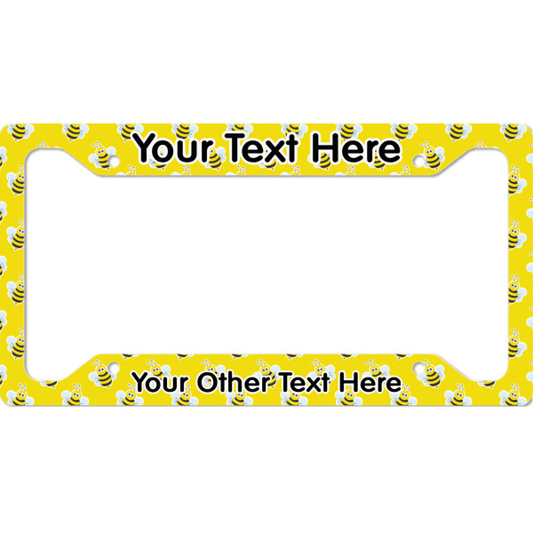 Custom Buzzing Bee License Plate Frame (Personalized)