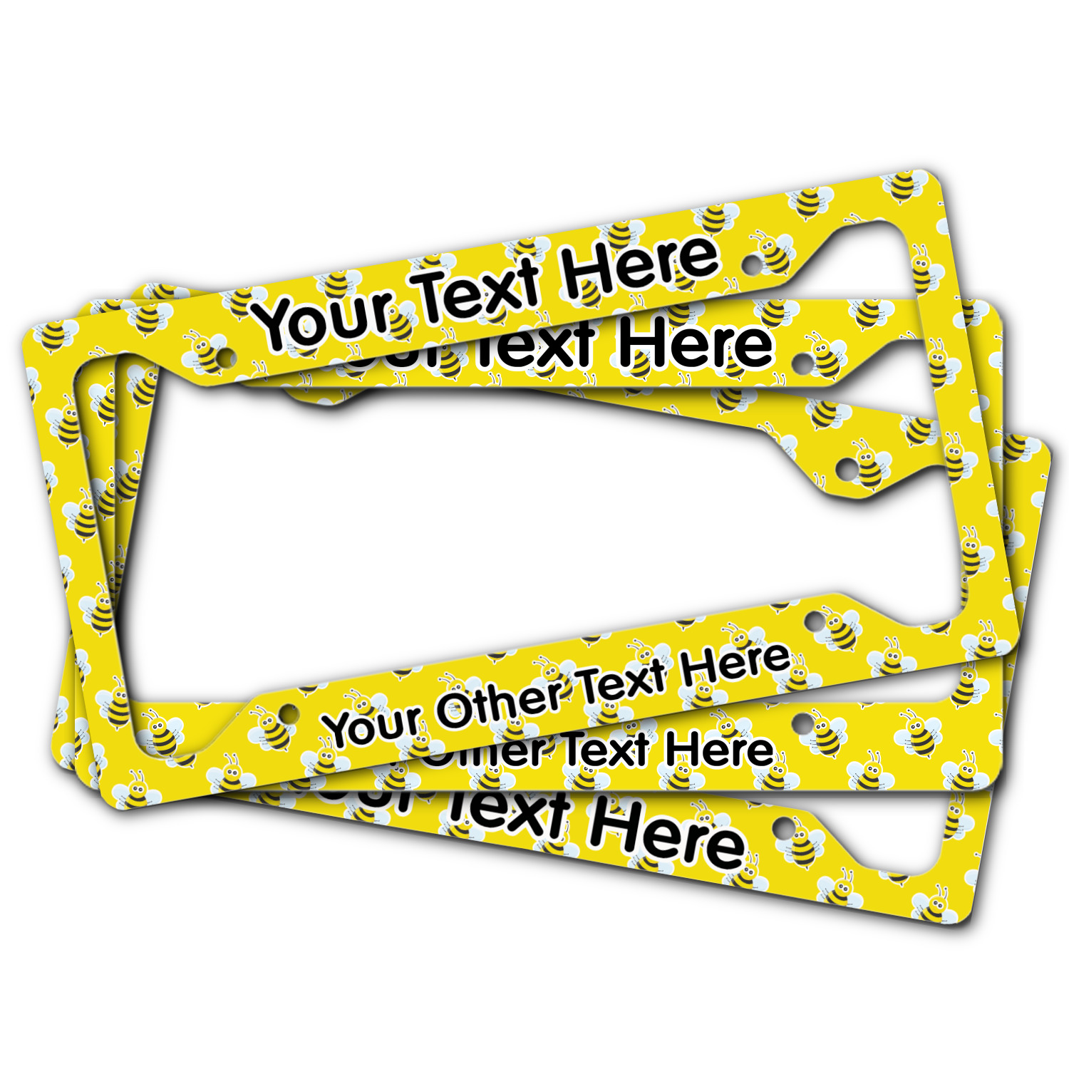 BUMBLE BEE ANIMAL Metal License Plate Frame Tag Border Two Holes 