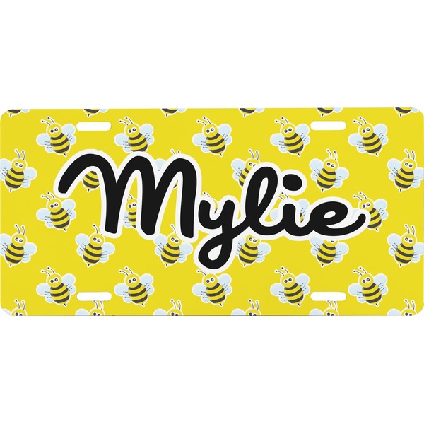 Custom Buzzing Bee Front License Plate (Personalized)