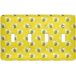 Buzzing Bee Light Switch Cover (4 Toggle Plate)