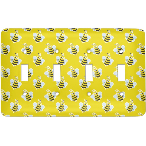 Custom Buzzing Bee Light Switch Cover (4 Toggle Plate)