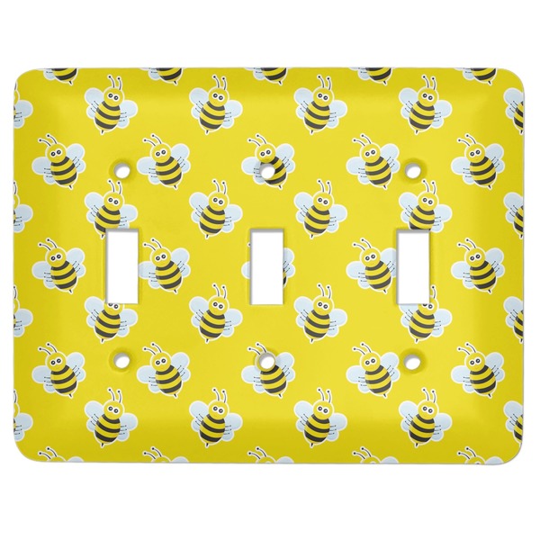 Custom Buzzing Bee Light Switch Cover (3 Toggle Plate)