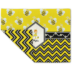 Buzzing Bee Double-Sided Linen Placemat - Single w/ Name or Text