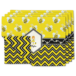 Buzzing Bee Linen Placemat w/ Name or Text