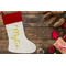 Buzzing Bee Linen Stocking w/Red Cuff - Flat Lay (LIFESTYLE)