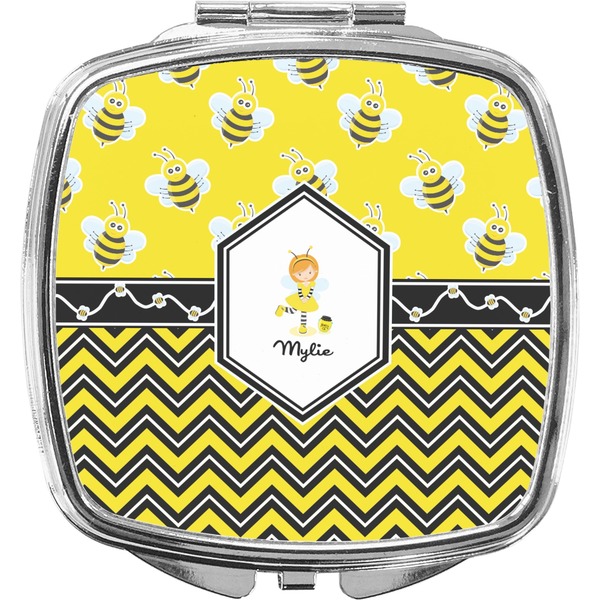 Custom Buzzing Bee Compact Makeup Mirror (Personalized)