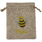 Buzzing Bee Medium Burlap Gift Bag - Front