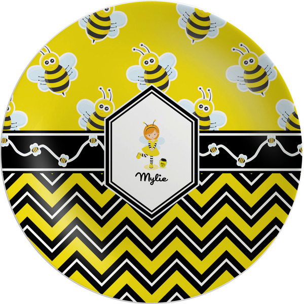 Custom Buzzing Bee Melamine Salad Plate - 8" (Personalized)