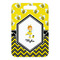 Buzzing Bee Metal Luggage Tag - Front Without Strap