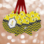 Buzzing Bee Metal Ornaments - Double Sided w/ Name or Text