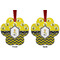 Buzzing Bee Metal Paw Ornament - Front and Back